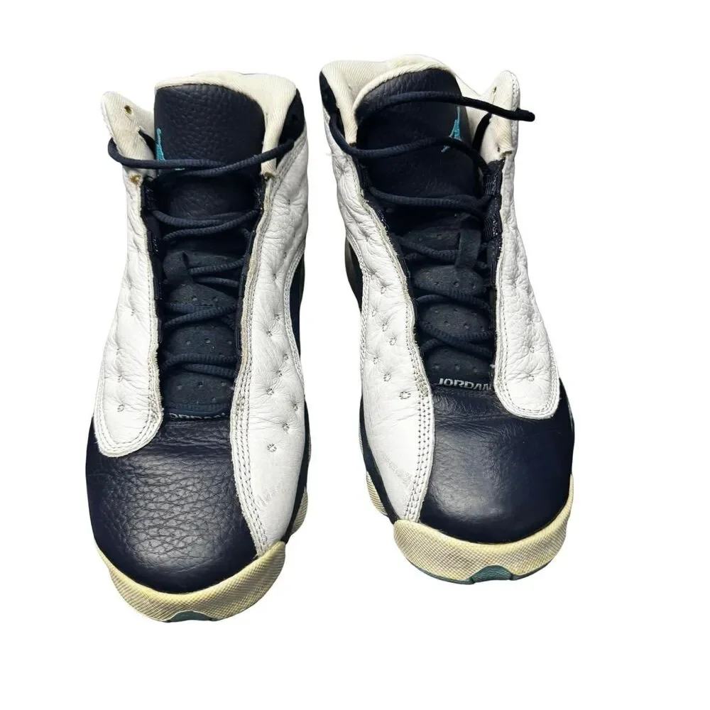Air Jordan 13 Obsidian Retro Navy White Youth 7Y Basketball Sneakers